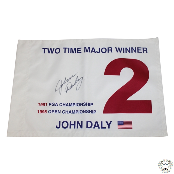 John Daly Signed 2 Time Major Winner Flag - Daly Collection JSA ALOA