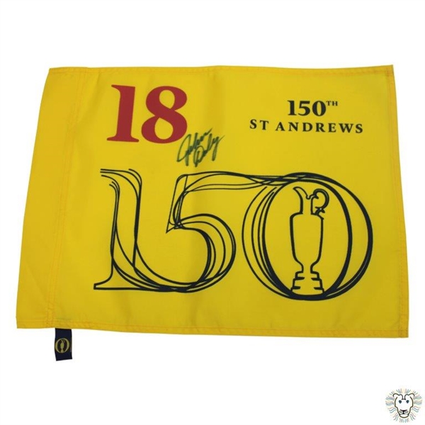 John Daly Signed 2022 OPEN Championship at St Andrews Yellow Flag JSA ALOA
