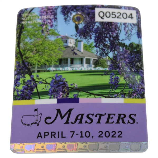 2022 Masters Tournament SERIES Badge #Q05204- Scottie Scheffler Winner