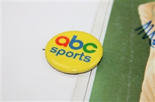 Meridith, Gifford & Cosell Signed 1980 Oct Inside Sports Cover Only & ABC Sports Button JSA ALOA