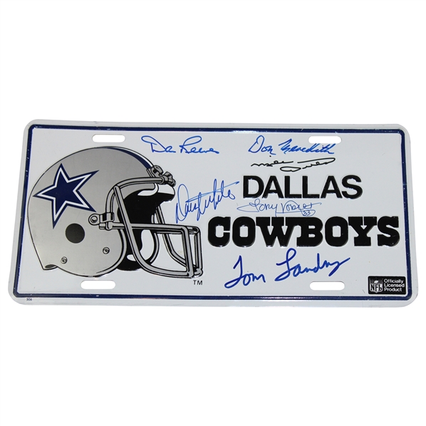 Legends Signed Dallas Cowboys License Plate JSA ALOA