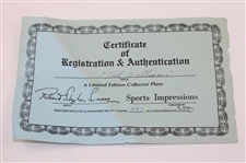 Ted Williams Signed 1987 Ltd Ed Ted Williams Plate #537/3000 JSA ALOA