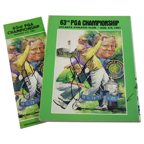 Larry Nelson Signed 1981 PGA Championship at Atlanta athletic Club Program JSA ALOA