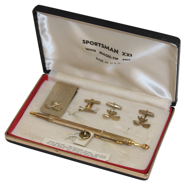 Sportsman XXI Money Clip & Cuff Link Set w/Magic-Tip Pen