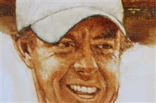 Original Rory McIlroy Masters Trophy Oil Painting Signed by Artist Robert Fletcher - Framed