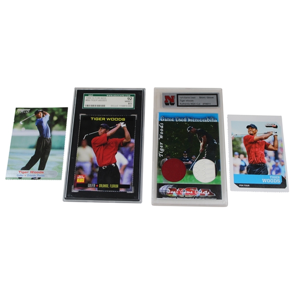 1999 SI For Kids Tiger Woods #860 SGC NM/MT 8.5 Dual Game Greats Glove/Shirt & Two (2) SI for Kids #185 & #795 Cards 