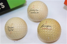 Wilson Sarazen Squire, Gene Sarazen Tournament , Gene Sarazen Strokemaster Golf Ball Boxes & (3) Golf Balls