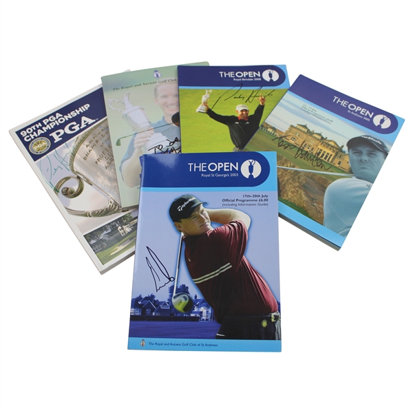 Els, Curtis, Hamilton & Two (2) Harrington Signed The Open/PGA at Royal St. Georges Program JSA ALOA