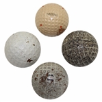 Four (4) Vintage Mesh Pattern & Dimple Golf Balls inc. US Royal, Penfold & others