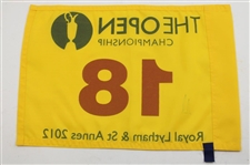 Ernie Els Signed 2012 Open Championship at Royal Lytham & St. Annes Flag JSA ALOA