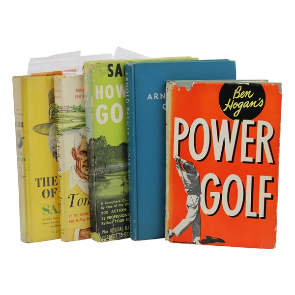 Five (5) Various Golf Books by Ben Hogan, Arnold Palmer, Sam Snead (x2) & Tommy Armour