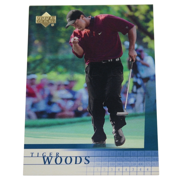Seldom Seen Tiger Woods 2001 Upper Deck Rookie Card w/Error Blue Ink - Strong