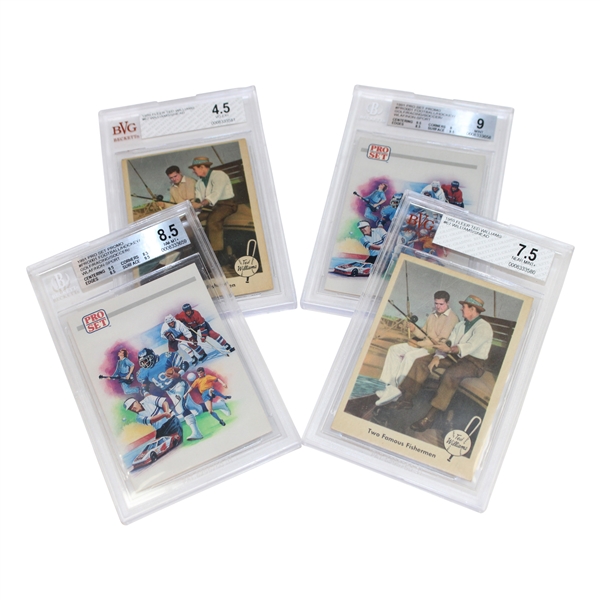 Two (2) 1991 Pro Set Promo Cards & (2) 1959 Fleer Ted Williams/ Sam Snead Cards Becket Graded