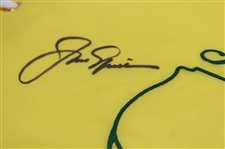 Big 3 Palmer, Nicklaus & Player Signed 2004 Master Flag - Arnie's Final Masters JSA ALOA