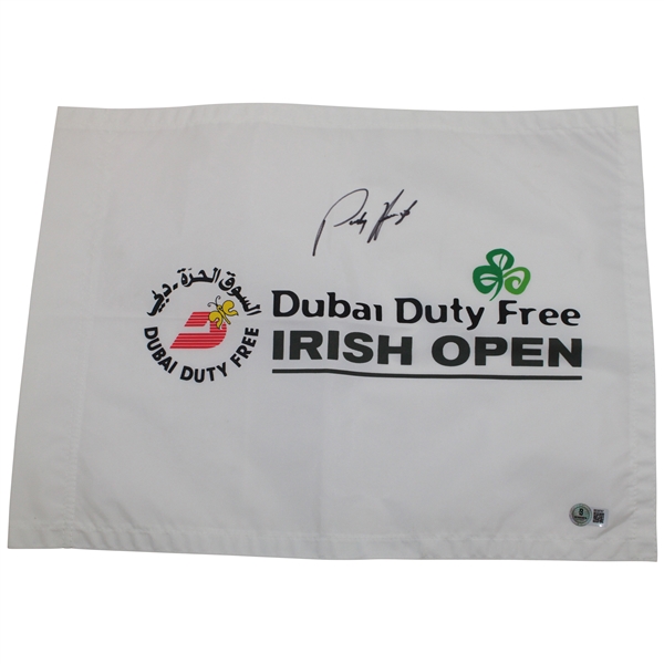 Padraig Harrington Signed Dubai Duty Free Irish Open Flag Beckett #BS38767