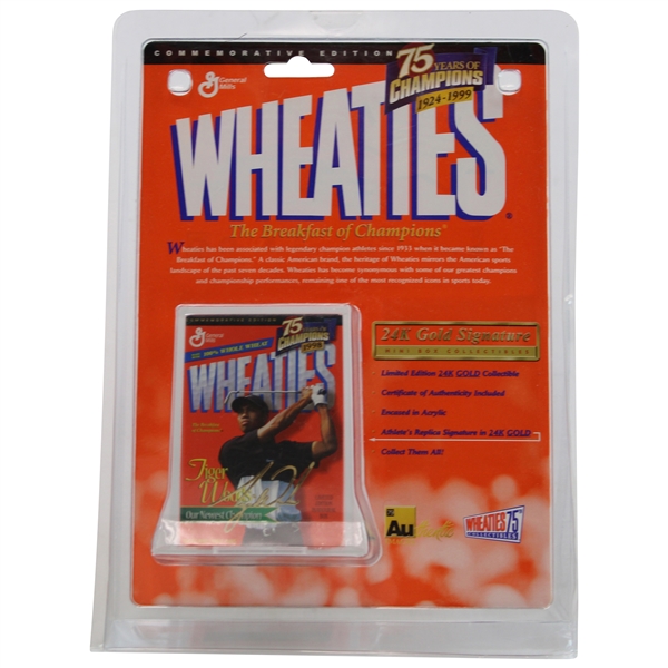 Tiger Woods Gold Signature Commemorative Mini Wheaties Box