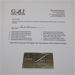 Hale Irwin's Personal 1977 Ryder Cup Team Member PGA of America Plaque