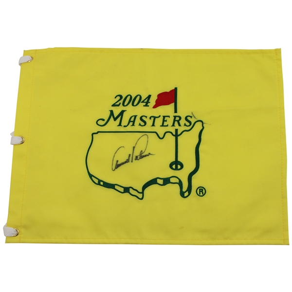 Arnold Palmer Signed 2004 Masters Tournament Embroidered Flag - Final as Contestant JSA ALOA