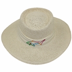 Greg Normans Personal New Shark Logo Tan Straw Gambler Hat - Unworn