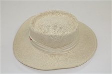Greg Norman's Personal New Shark Logo Tan Straw Gambler Hat - Unworn