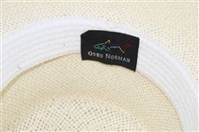 Greg Norman's Personal New Shark Logo Tan Straw Gambler Hat - Unworn