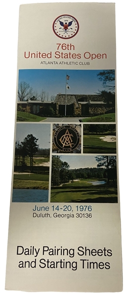 1976 US Open Daily Pairing Sheets And Starting Times