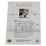 Jack Nicklaus Signed 2001 Upper Deck Golf Gallery Card JSA ALOA
