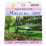 Gary Player Signed 2009 Masters Tournament SERIES Badge #Q00353 with Years Won JSA ALOA