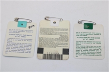 Nick Faldo Signed 1989, 1990, & 1996 Masters Tournament SERIES Badges JSA ALOA