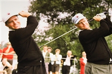 Jack Nicklaus & Gary Player Signed Oversized 16x20 Swing Photo JSA #CE33721