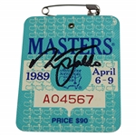 Nick Faldo Signed 1989 Masters Tournament SERIES Badge #A04567 JSA ALOA