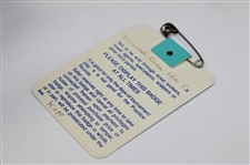 Nick Faldo Signed 1989 Masters Tournament SERIES Badge #A04567 JSA ALOA