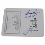 Jack Nicklaus & Gary Player Signed Augusta National GC Scorecard w/61 74 78 JSA ALOA