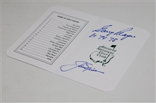 Jack Nicklaus & Gary Player Signed Augusta National GC Scorecard w/'61 74 78' JSA ALOA