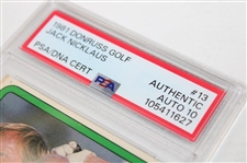Jack Nicklaus Signed 1981 Donruss Golf #13 PSA Auto 10