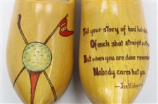 Joe Kirkwood's Unique Vibrant Golf Shoes Clogs w/Golf Poem Engraving