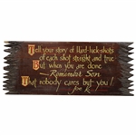 Joe Kirkwoods Hard Luck Shots Wooden Sign
