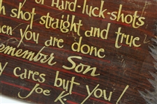 Joe Kirkwood's Hard Luck Shots Wooden Sign