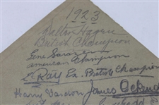 H. Vardon, W. Hagen, T. Ray & others Signed 1923 Headingly Golf Club Adel Booklet JSA ALOA