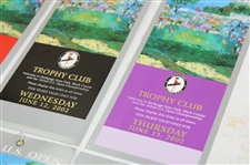 2002 US Open at Bethpage Black Complete Ticket Set - Tiger Woods Winner