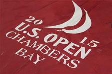 Jordan Spieth Signed 2015 US Open at Chambers Bay Red Screen Flag JSA ALOA
