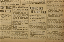 1930 Atlanta Constitution Bobby Jones Golfdom's King Newspaper Article/Photo