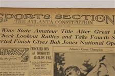 1930 Atlanta Constitution Bobby Jones Golfdom's King Newspaper Article/Photo