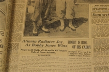 1930 Atlanta Constitution Bobby Jones Golfdom's King Newspaper Article/Photo