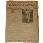 1930 Atlanta Constitution Bobby Jones Golfdom's King Newspaper Article/Photo