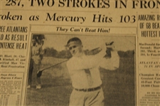 1930 Atlanta Constitution Bobby Jones Golfdom's King Newspaper Article/Photo