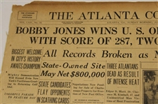 1930 Atlanta Constitution Bobby Jones Golfdom's King Newspaper Article/Photo