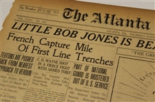 1916 & 1929 Atlanta Journal Bobby Jones Little Bob Jones Newspaper Merion & Pebble Beach