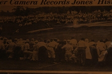 1930 Des Moines Register Jones 287 Wins U. S. Open & 1927 Bobby Jones 142 Ties Golf Mark Newspaper Article/Photos