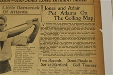 1916 Atlanta Journal Bobby Jones The Little Gamecock Of Atlanta Newspaper Article/Photo plus more